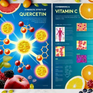 the synergistic effects of Quercetin and Vitamin C on the human body, highlighting their combined antioxid