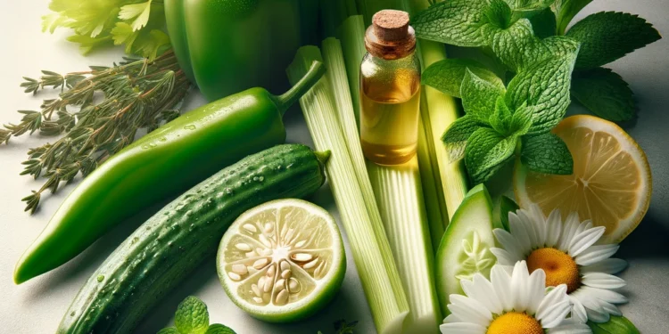 ingredients of luteolin, with no additional elements or background distractions.